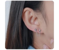 Double Star Stud Earrings Chain STC-80